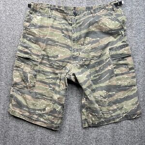 Military Shorts Mens Large Rothco Cargo Tiger Stripe Camo BDU Tactical Green